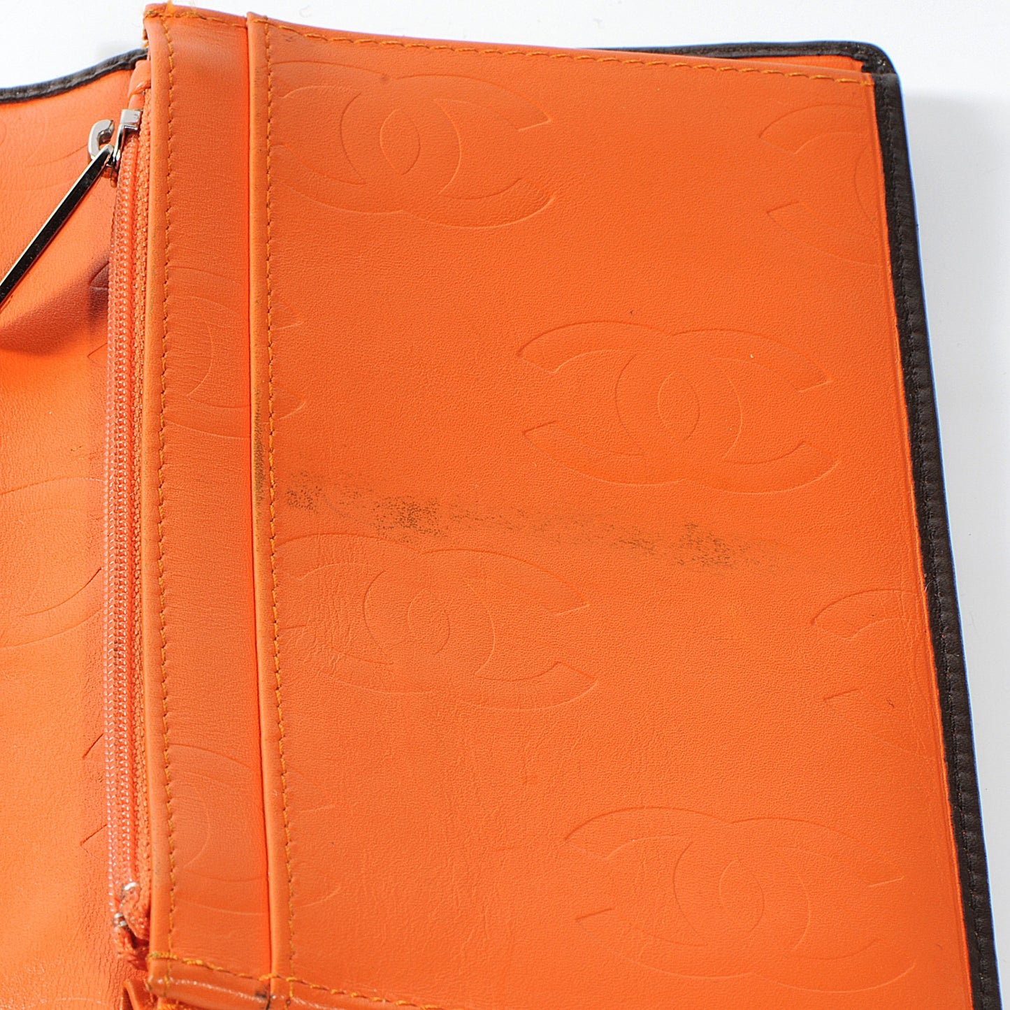 Calfskin Quilted Cambon CC Yen Wallet Brown