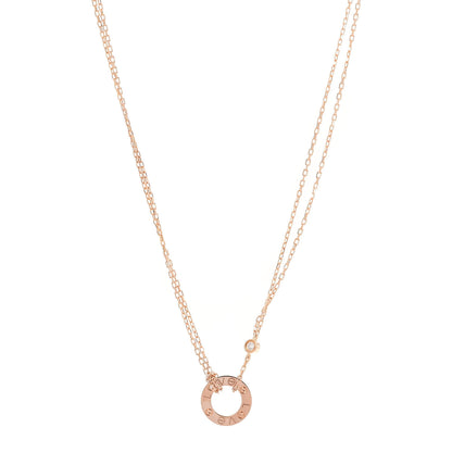 Cartier 18K Pink Gold 2 Diamond LOVE Necklace 1 of 6