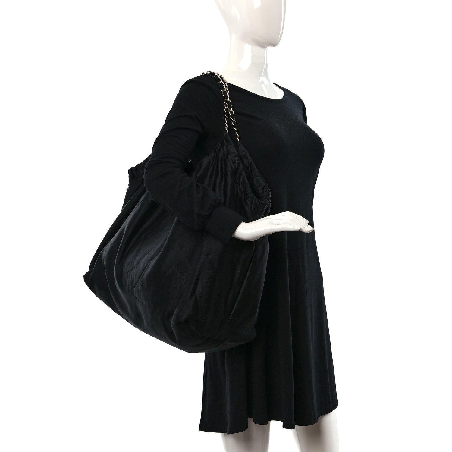 Chanel Satin XL Coco Cabas Black 2 of 9