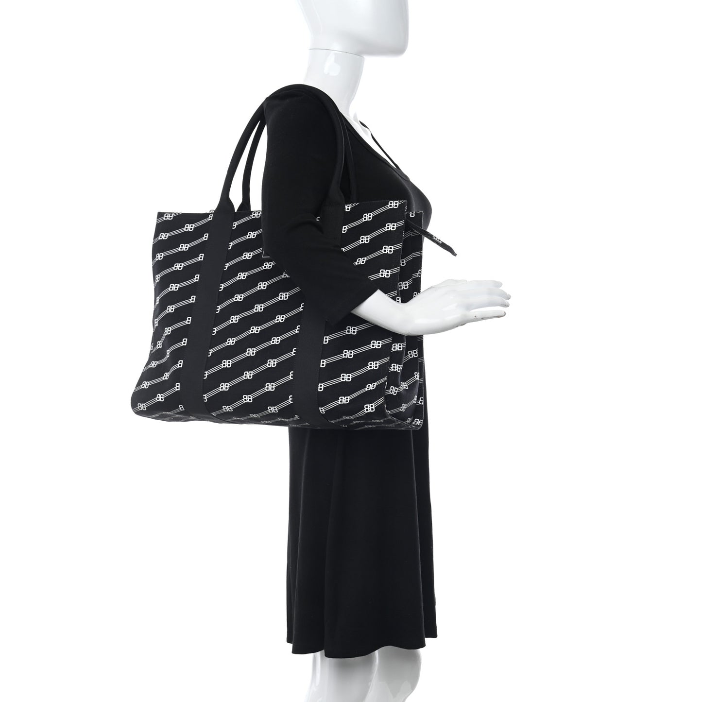 Canvas BB Monogram Tote Black