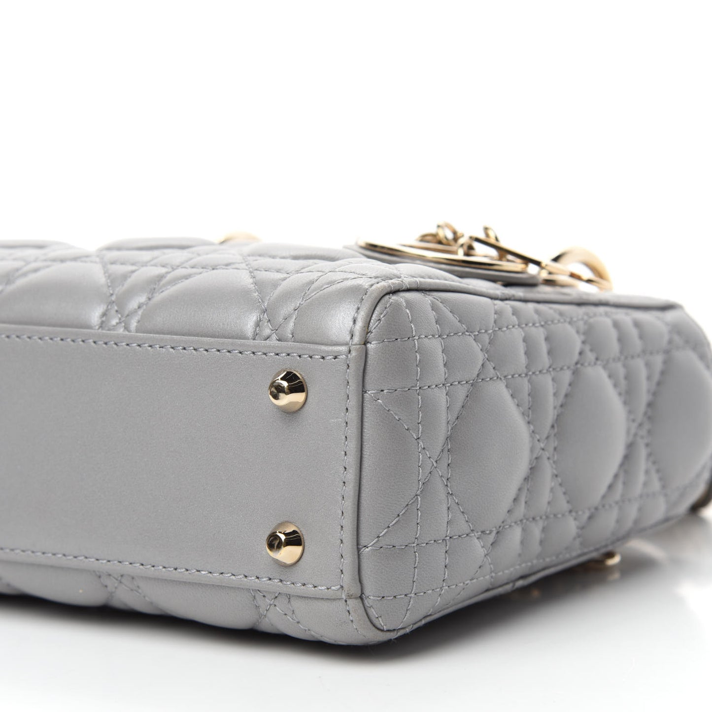 Lambskin Cannage Mini Lady Dior Grey