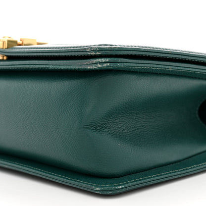 Chanel Caviar Quilted Medium Boy Flap Dark Green 10 of 13