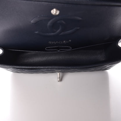 Chanel Caviar Quilted Medium Double Flap Dark Blue 6 of 9