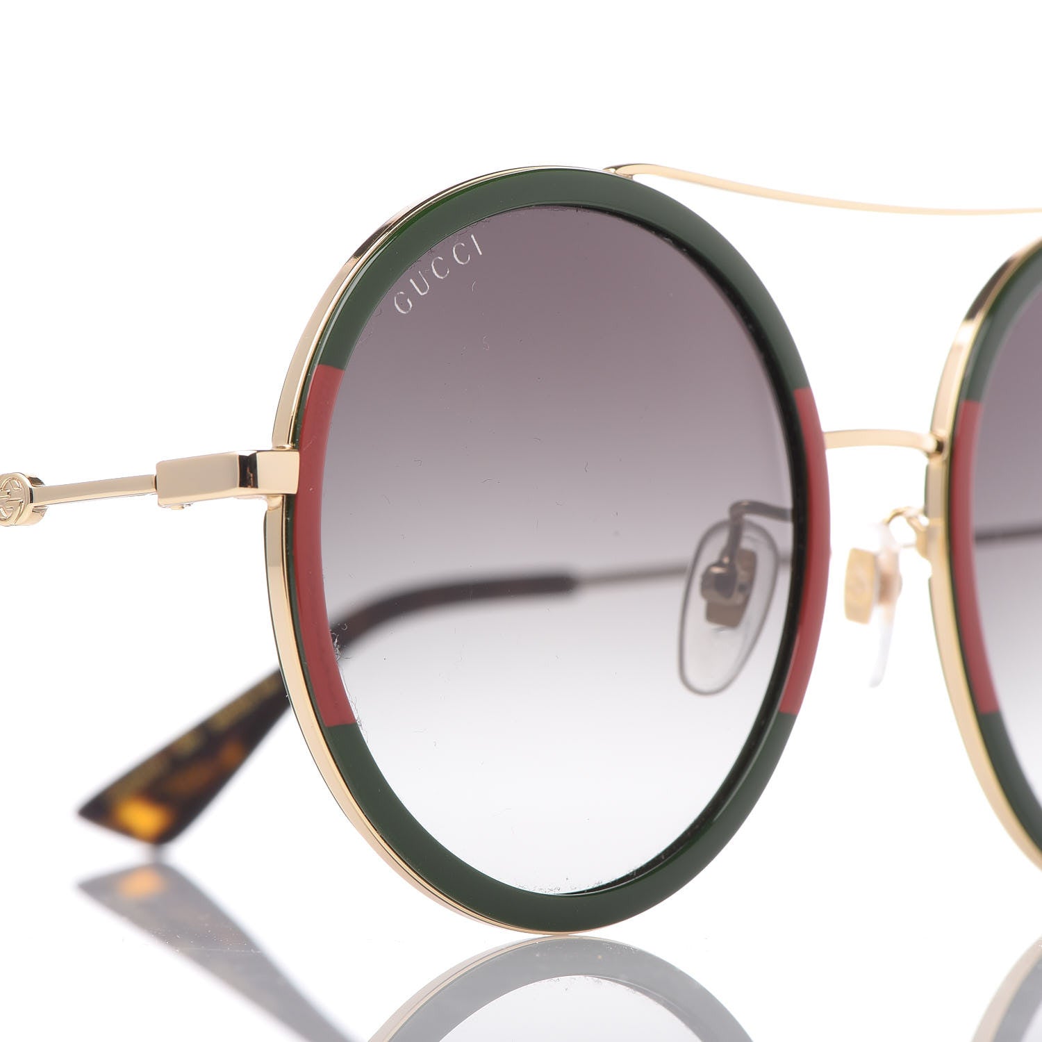 Gucci Round Sunglasses GG 0061S Green 7 of 8