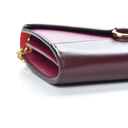 Alexander McQueen Calfskin Crystal Pin Envelope Wallet On Chain Red 5 of 9