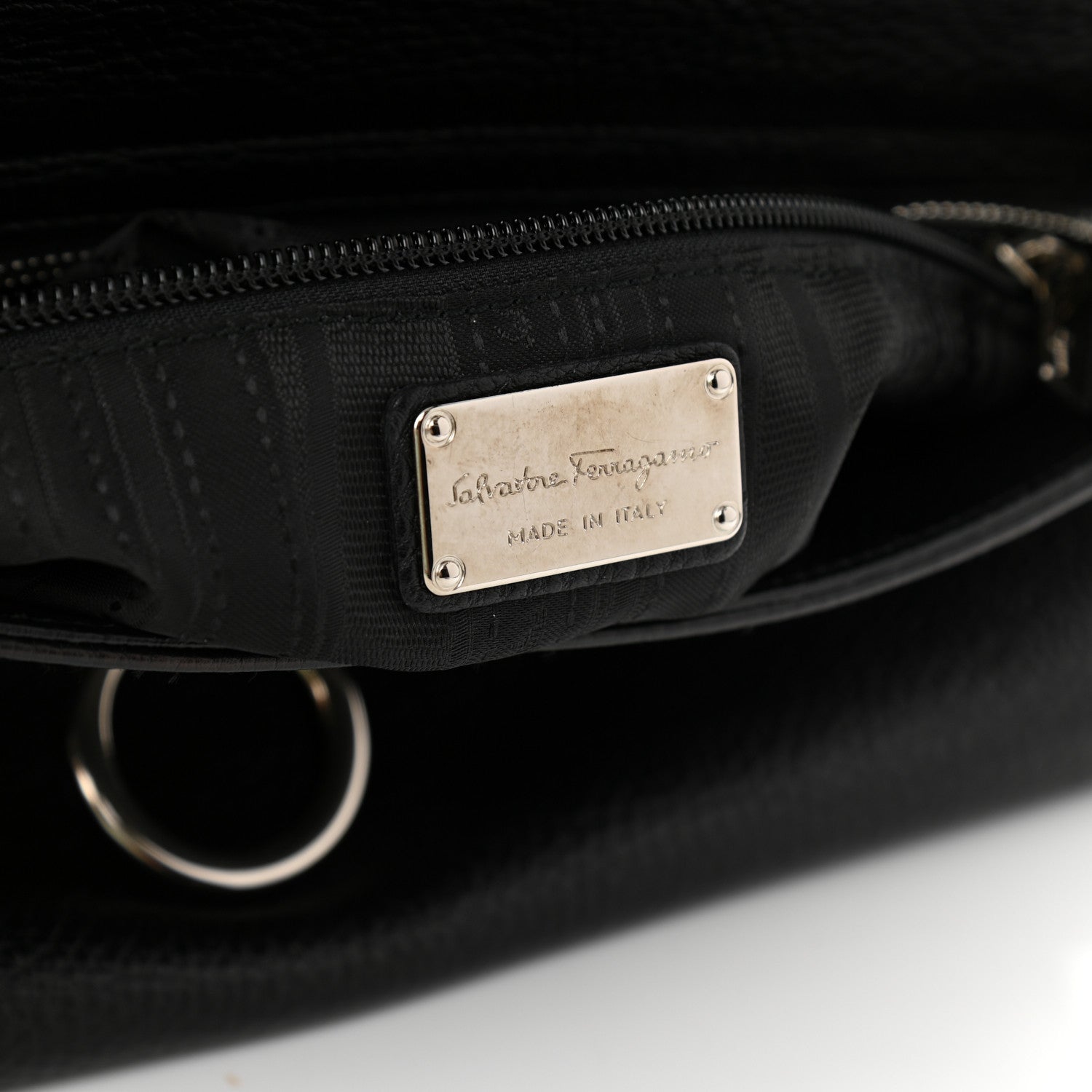 Salvatore Ferragamo Calfskin Sofia Shoulder Bag Black 6 of 10