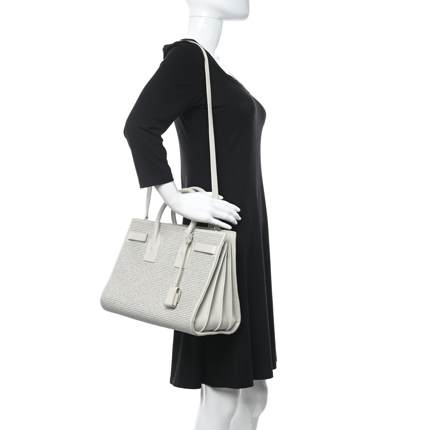 Saint Laurent Calfskin Studded Small Sac De Jour White 2 of 20