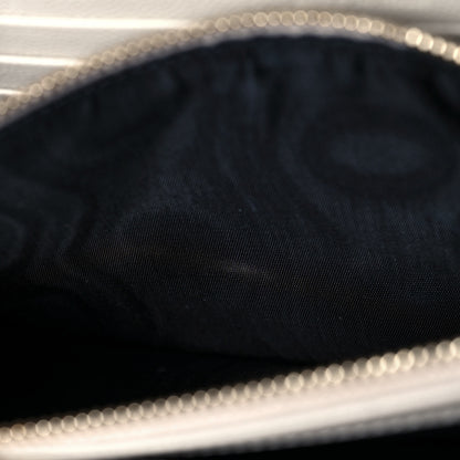 Saint Laurent Grain De Poudre Matelasse Chevron Monogram Chain Wallet Crema Soft 11 of 12