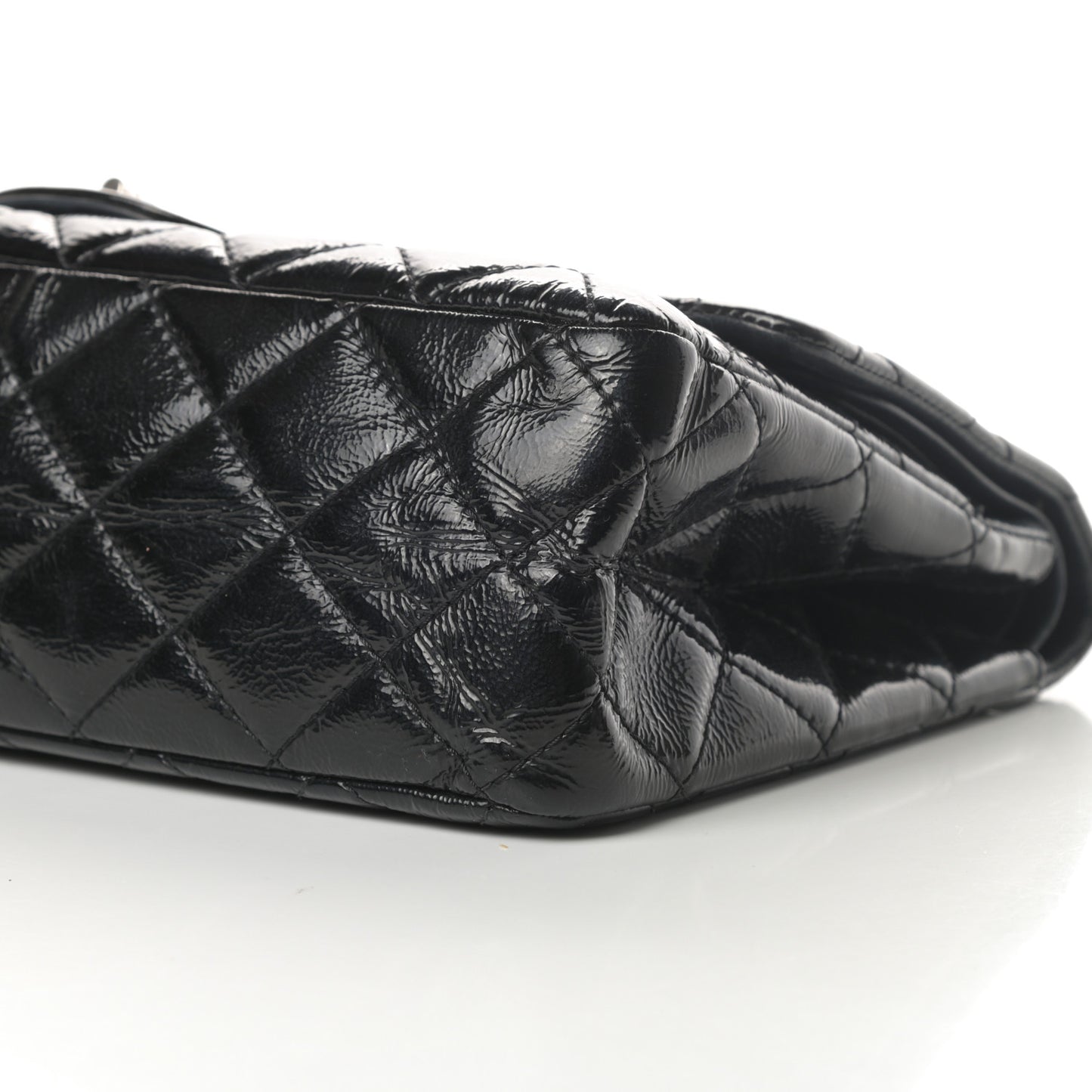 Distressed Patent Quilted 2.55 Reissue 227 Flap Black