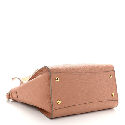 Salvatore Ferragamo Grained Calfskin Double Handle Small Amy Tote Beige Pink Gold 4 of 9