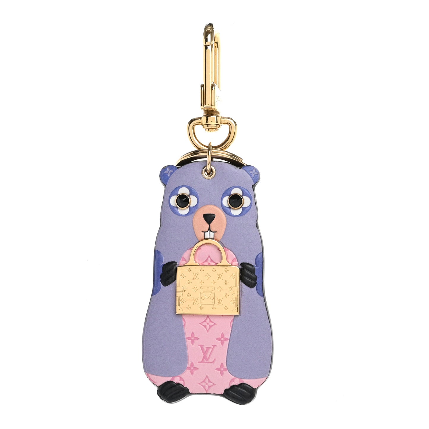 Monogram LV Marmott Bag Charm Key Holder Purple