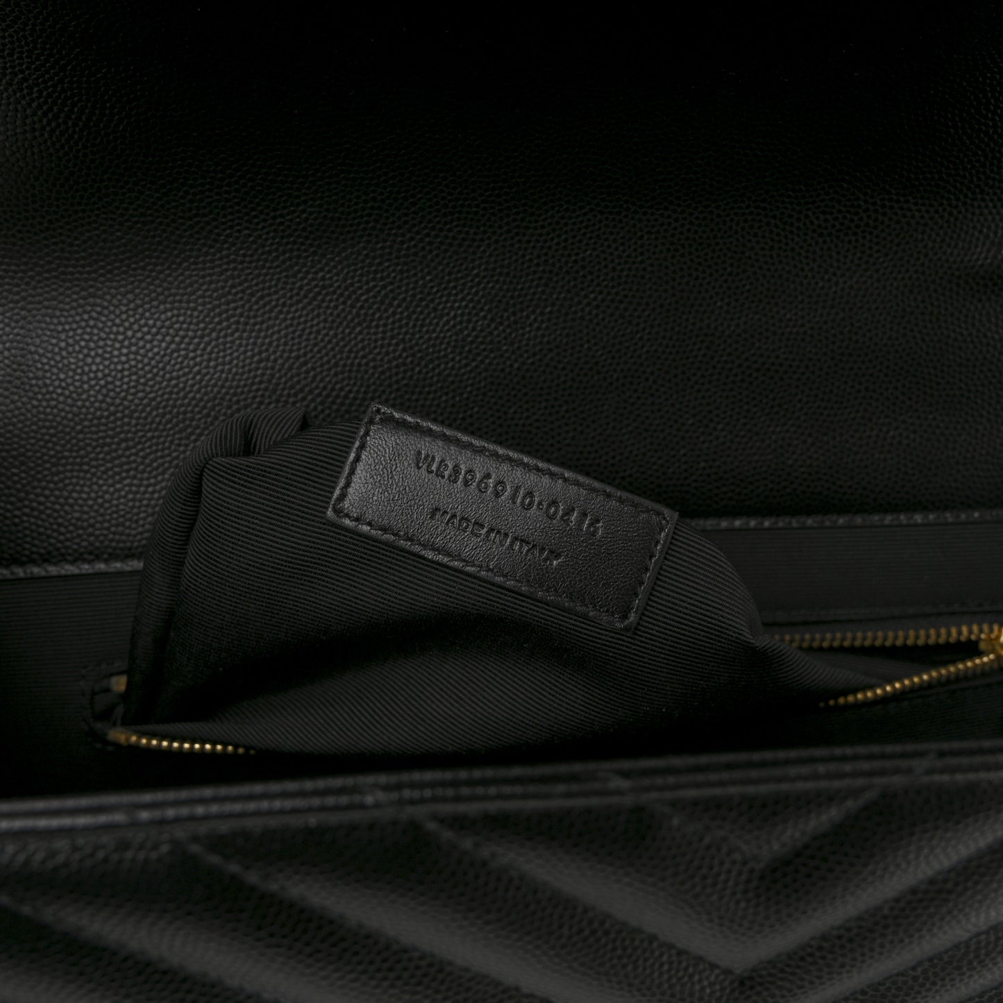 Grain De Poudre Matelasse Chevron Large Monogram Satchel Black