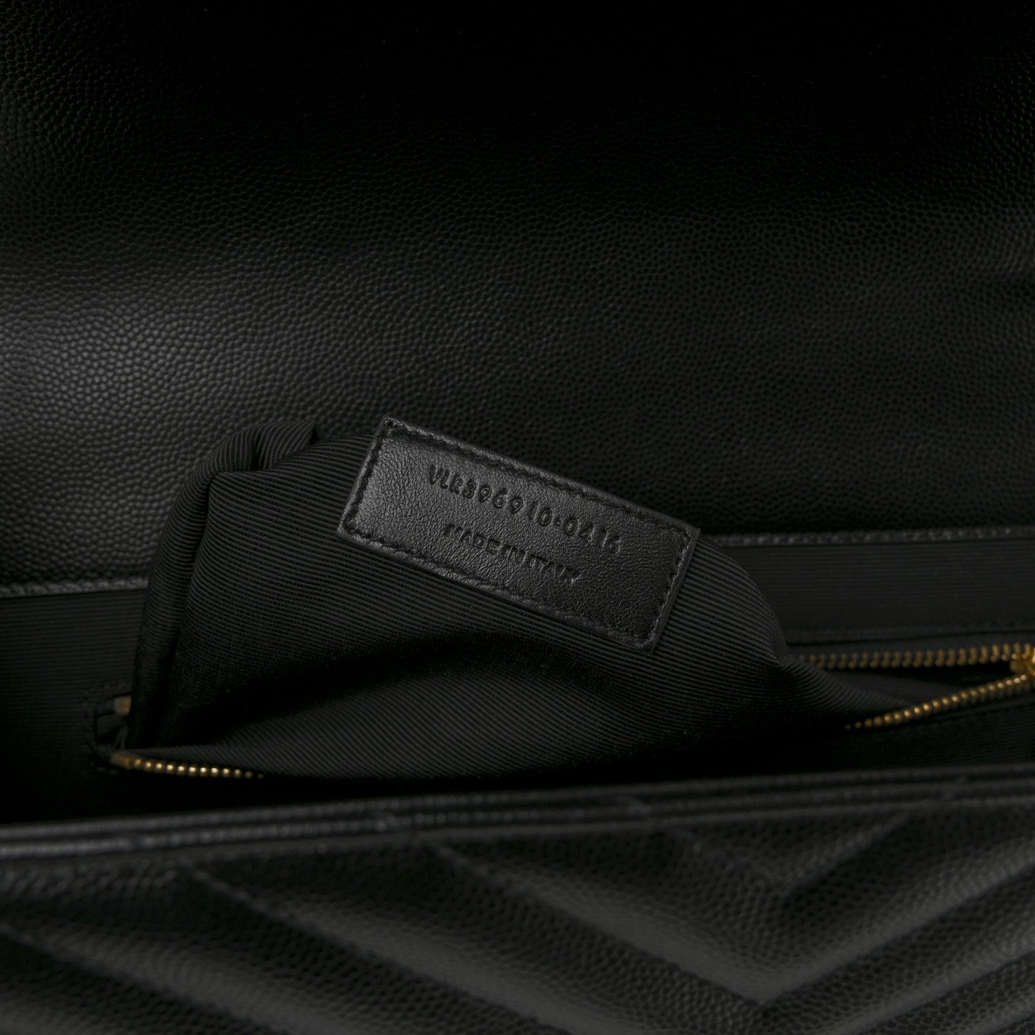 Saint Laurent Grain De Poudre Matelasse Chevron Large Monogram Satchel Black 8 of 13
