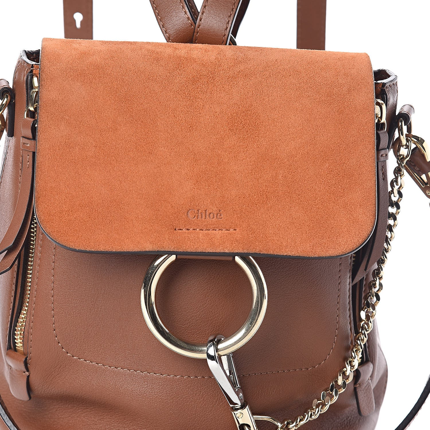 Chloe Suede Calfskin Small Faye Backpack Tan 11 of 18