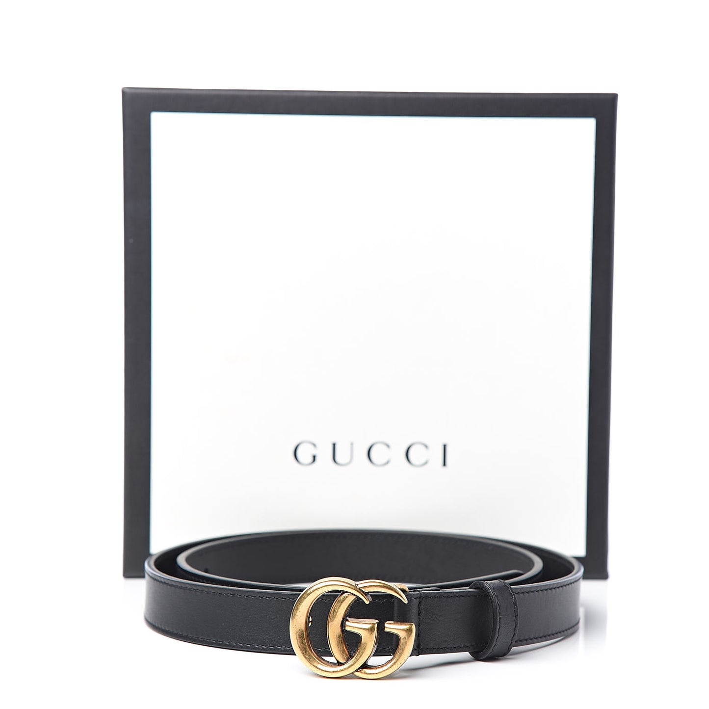Calfskin Double G 20mm Belt 80 32 Black
