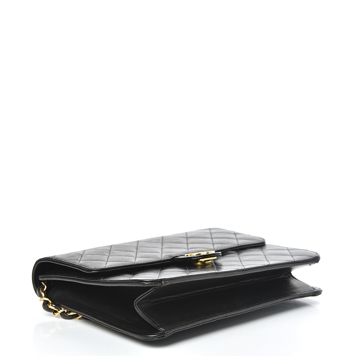 Lambskin Quilted Small Single Flap Bag Black