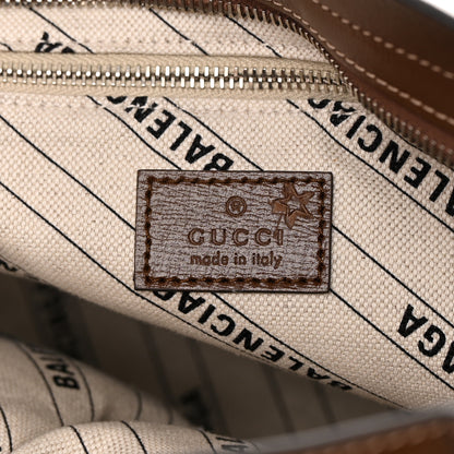 Balenciaga X GUCCI GG Monogram Azalea Calfskin Neo Classic Silver Hardware Medium City Beige Ebony Brown Sugar 6 of 10