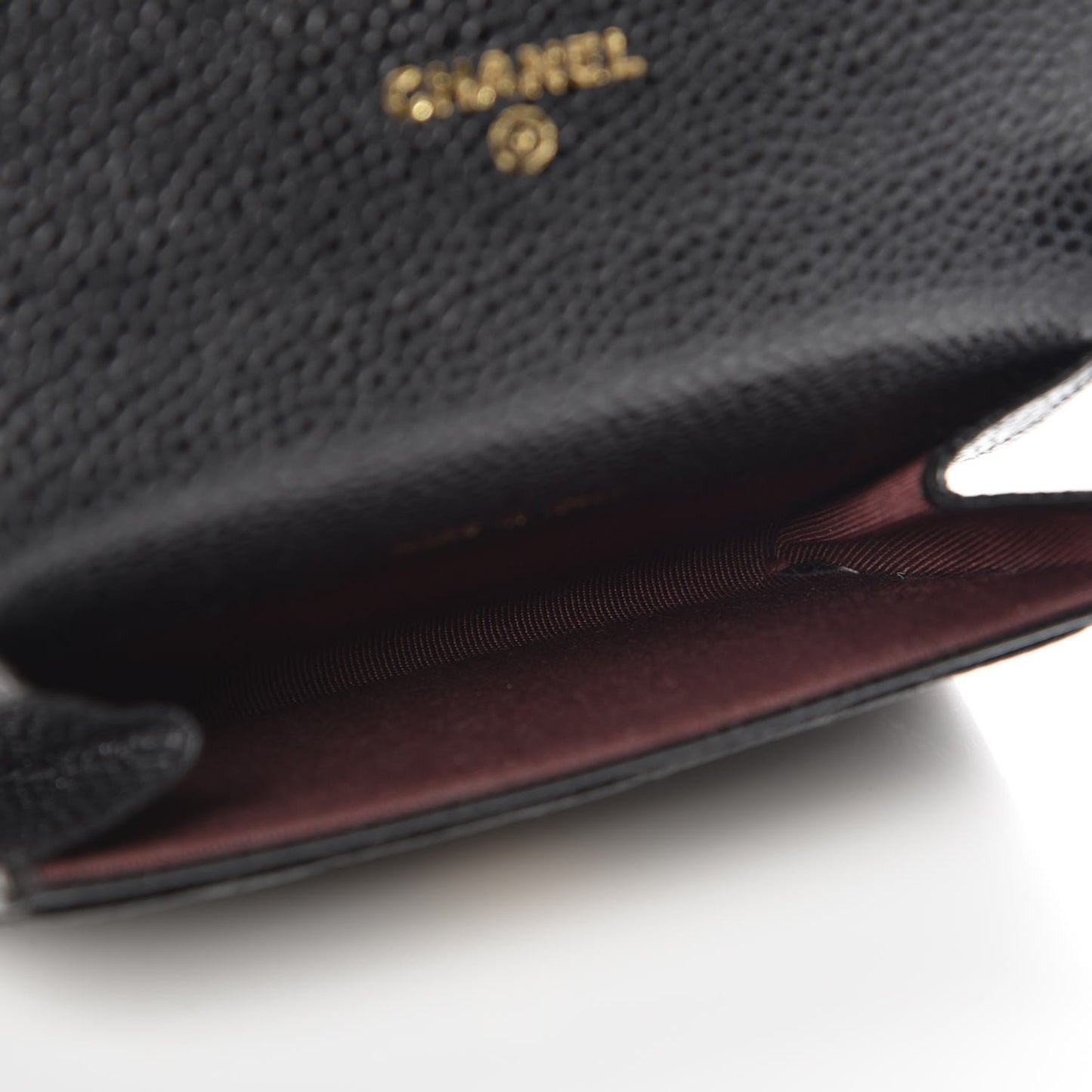 Caviar Quilted Flap Card Holder Black