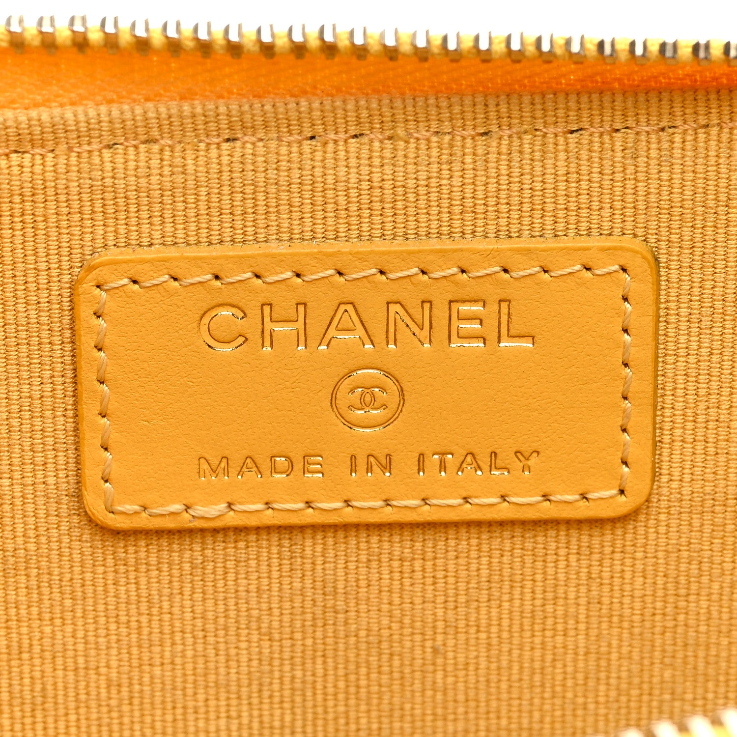 Chanel Caviar Quilted CC Zip Around Card Holder Yellow 6 of 11