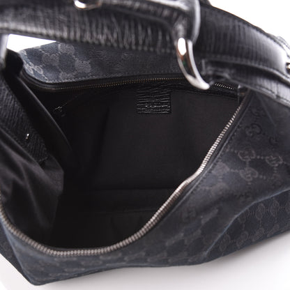 Gucci Monogram Medium Horsebit Chain Hobo Black 7 of 10