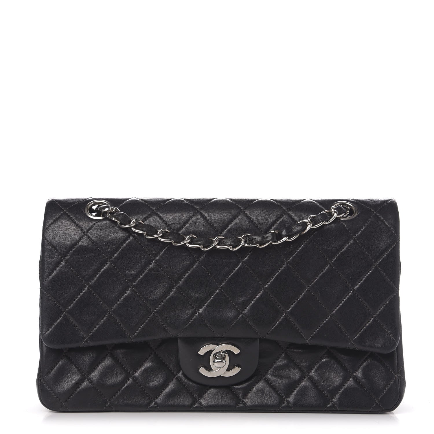 Chanel Lambskin Quilted Medium Double Flap Black 1 of 10