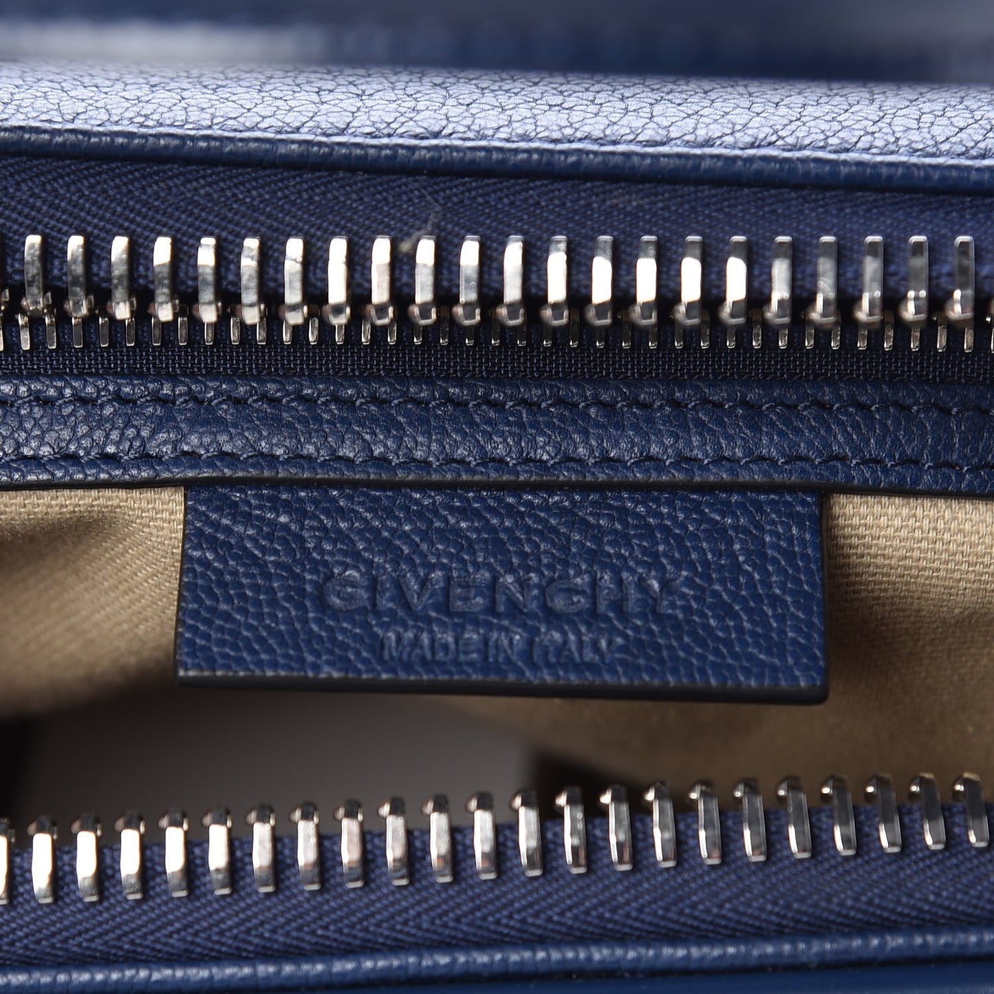 Grained Calfskin Small Antigona Night Blue