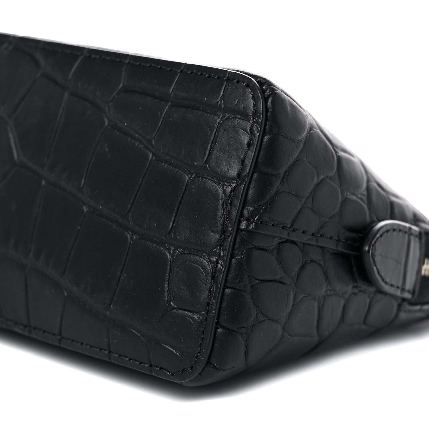 Mulberry Crocodile Embossed Calfskin Cosmetic Pouch Black 10 of 14
