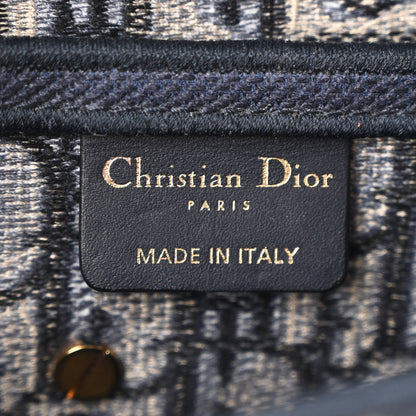 Christian Dior Oblique Embroidered Saddle Bag Blue 6 of 13