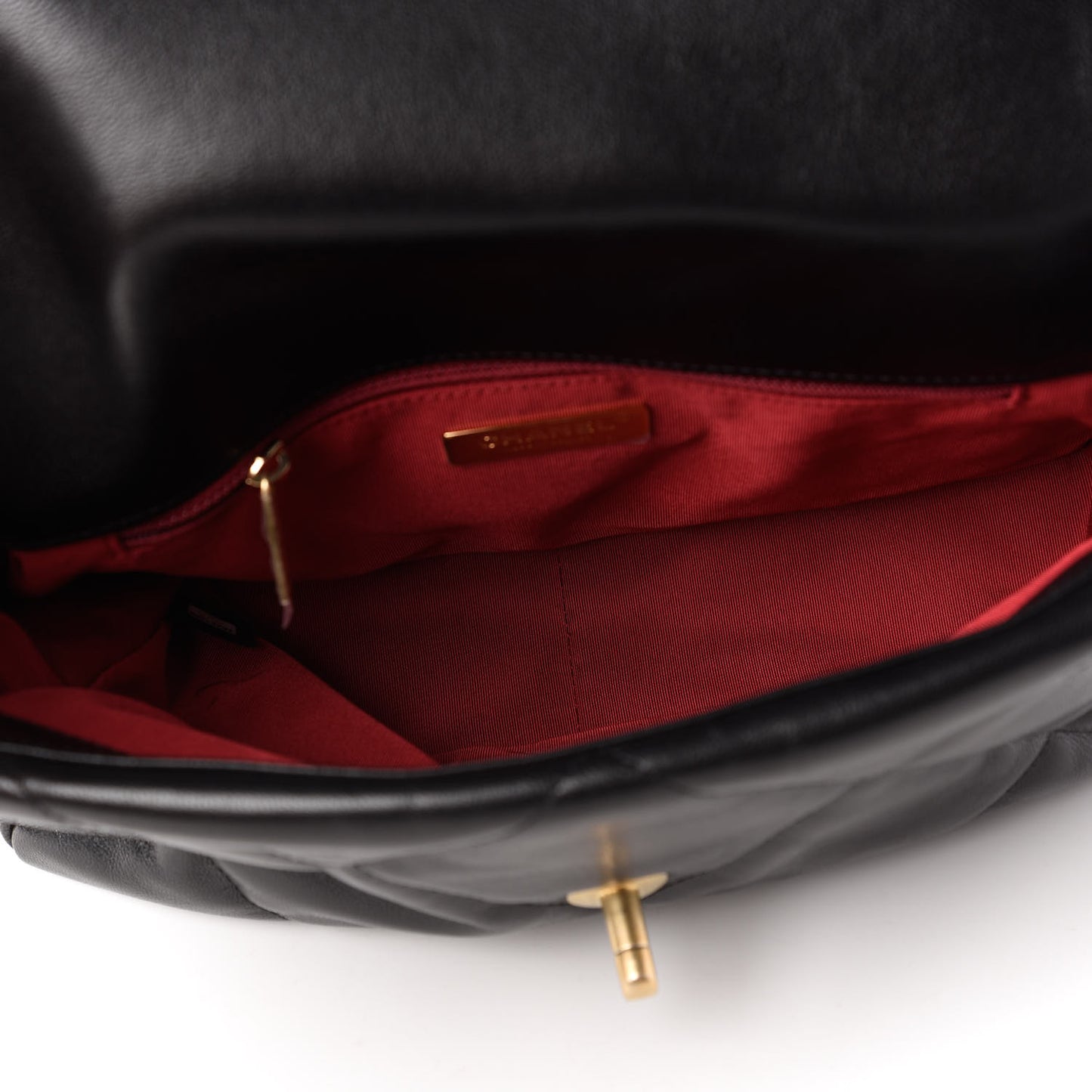 Goatskin Quilted Large Chanel 19 Flap Black