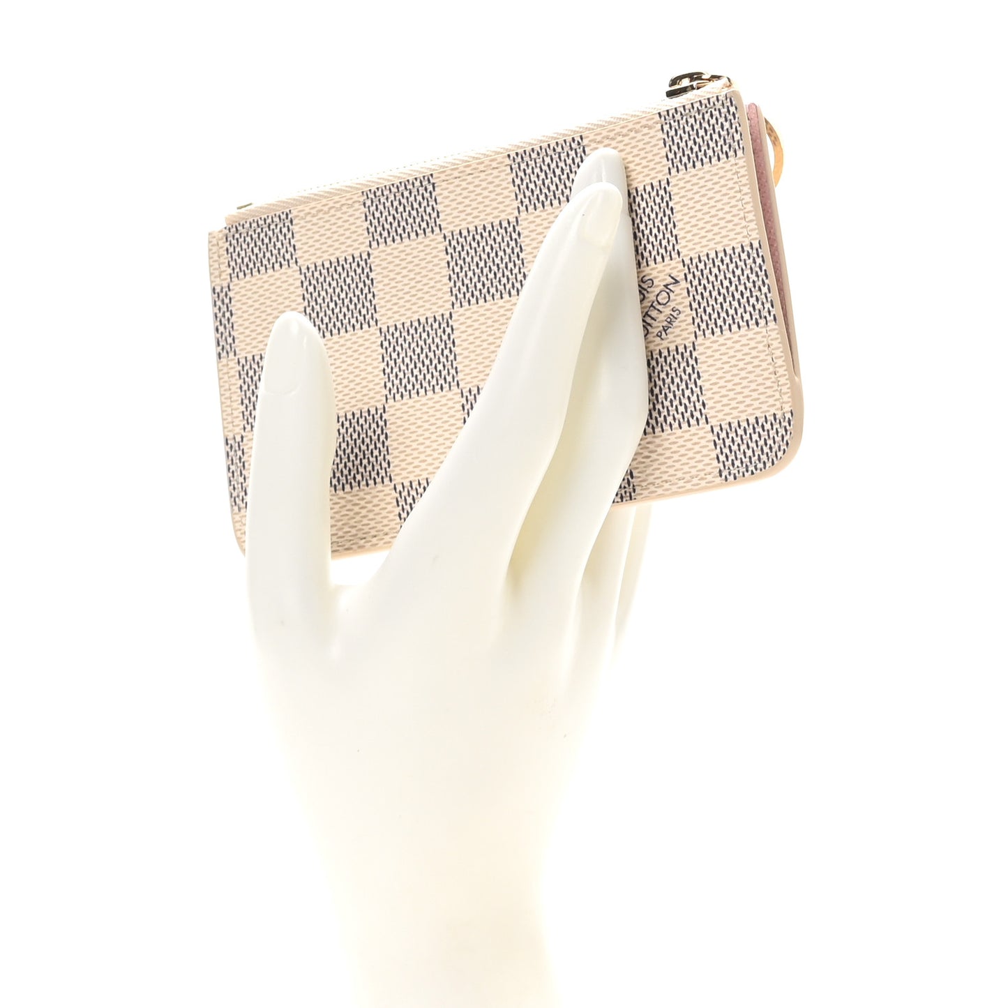 Damier Azur Zipped Romy Card Holder  Rose Ballerine