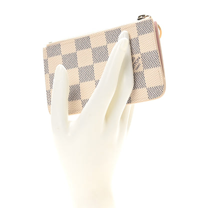 Louis Vuitton Damier Azur Zipped Romy Card Holder  Rose Ballerine 2 of 7