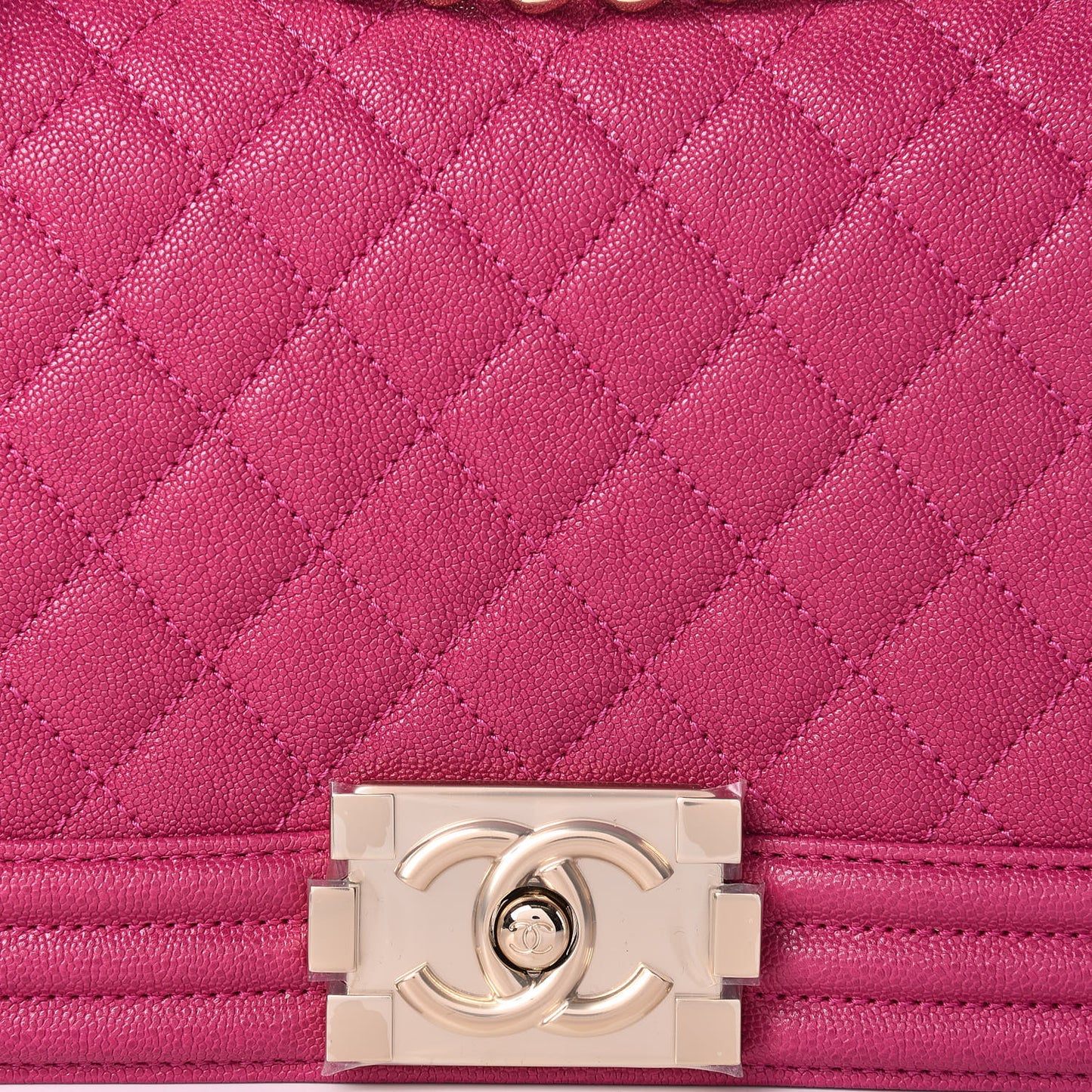 Caviar Quilted Medium Boy Flap Fuchsia