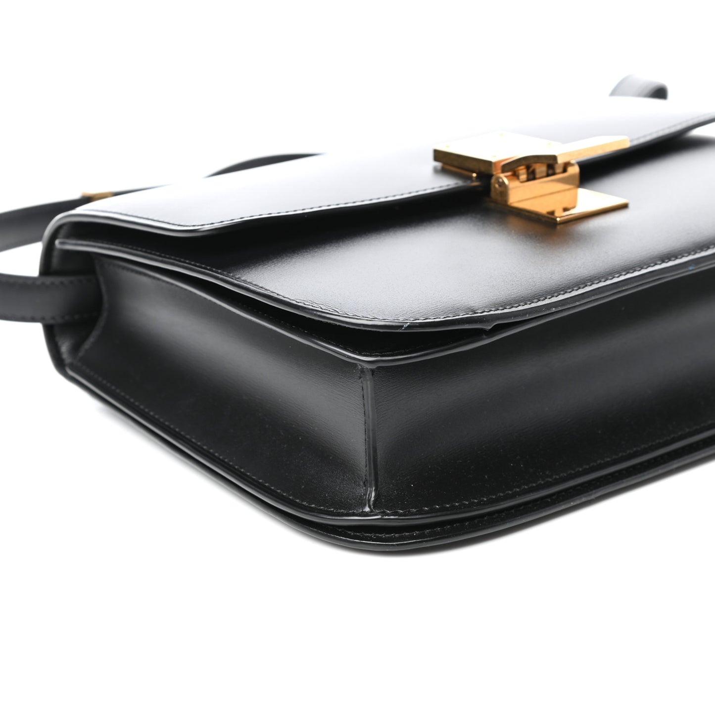 Box Calfskin Medium Classic Box Flap Bag Black