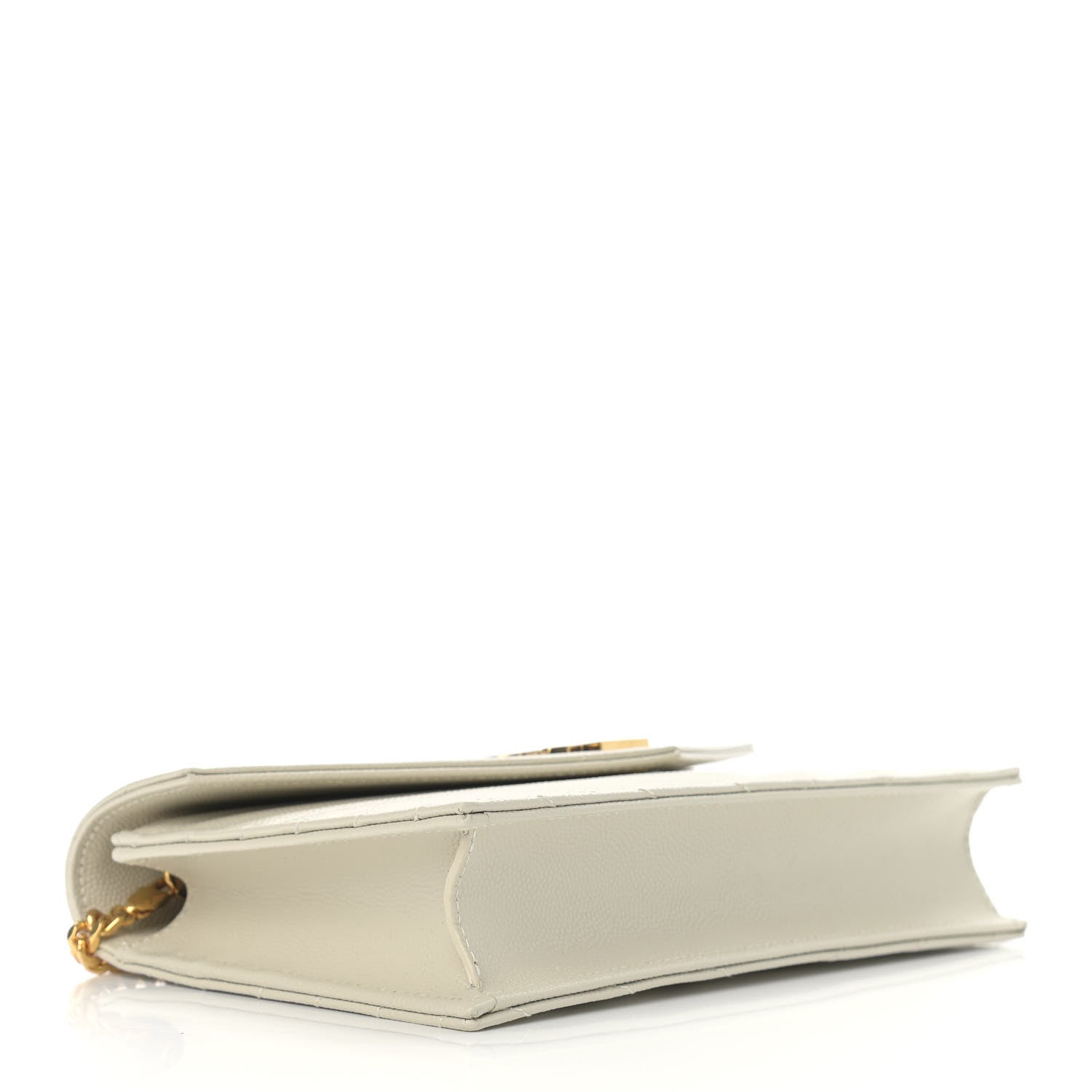 Saint Laurent Grain De Poudre Matelasse Chevron Monogram Envelope Chain Crema Soft 4 of 9