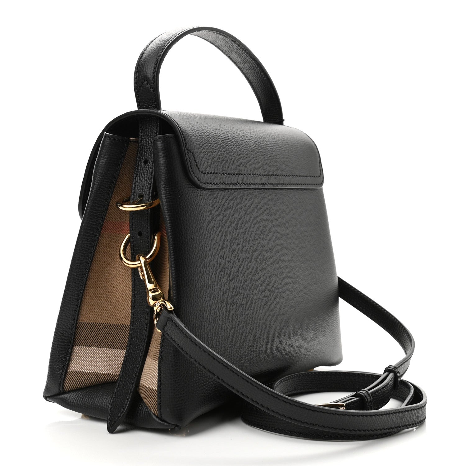 Burberry Derby Calfskin House Check Small Camberley Black 3 of 11