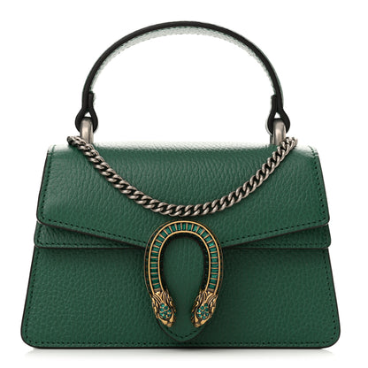 Gucci Dollar Calfskin Crystal Mini Dionysus Top Handle Bag Emerald 1 of 11