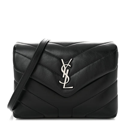 Saint Laurent Calfskin Y Quilted Monogram Toy Loulou Crossbody Bag Black 1 of 10