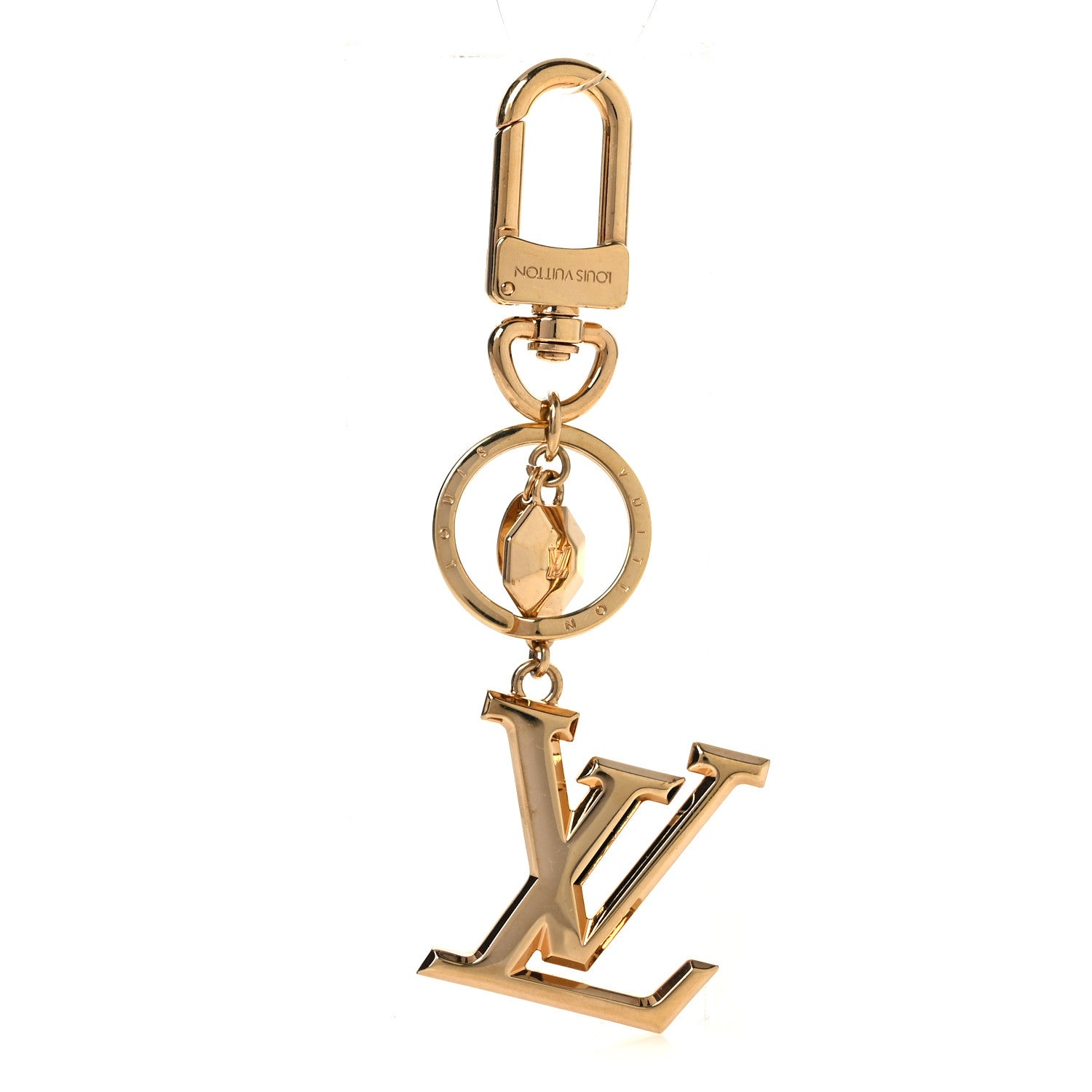 Louis Vuitton LV Facettes Bag Charm Key Holder Gold 1 of 4