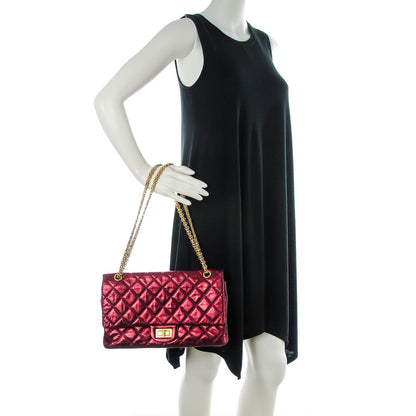 Chanel Metallic Calfskin Quilted 2.55 Reissue Flap 227 Red 2 of 12