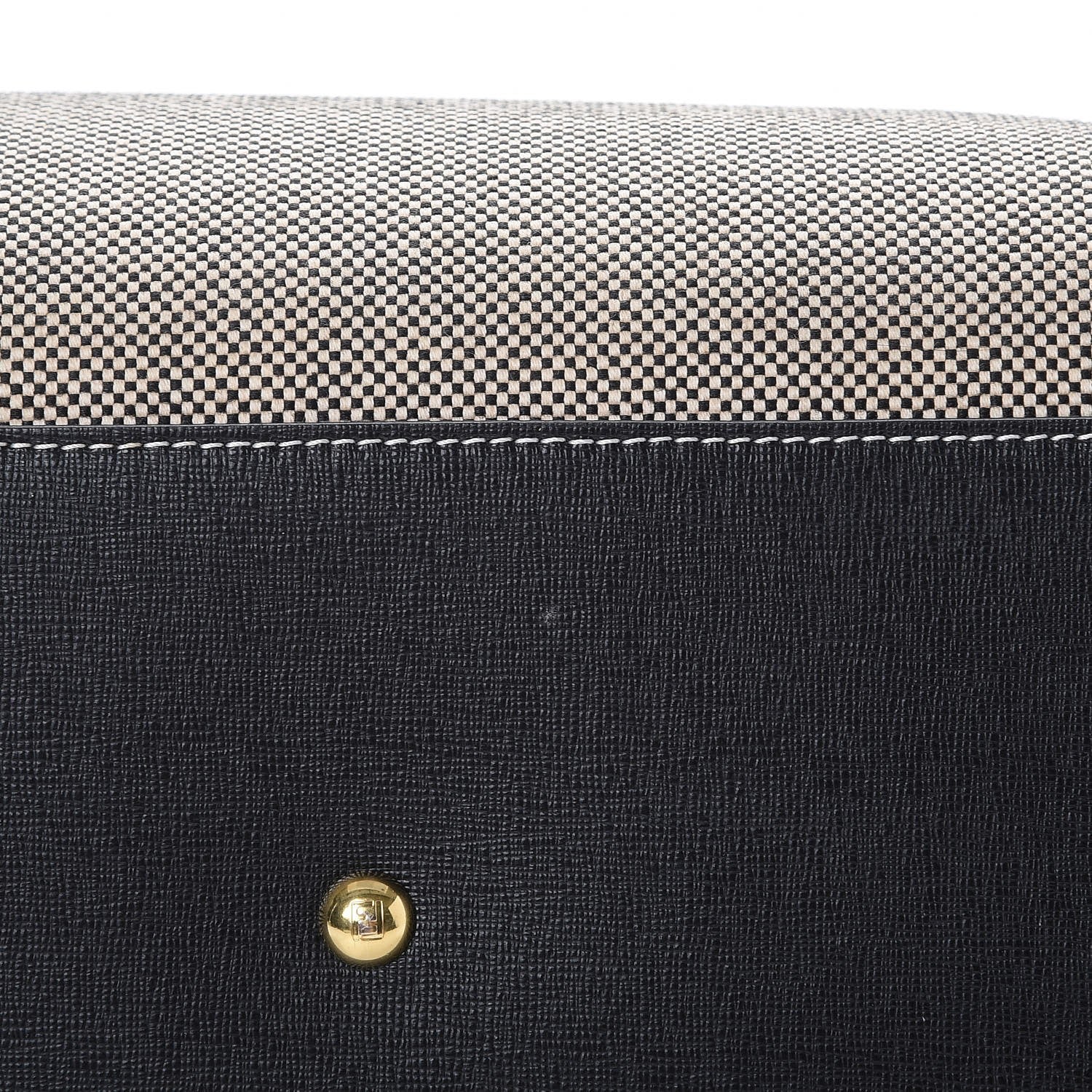 Fendi Canvas Vitello Regular 2Jours Tote Bianco Black 11 of 11