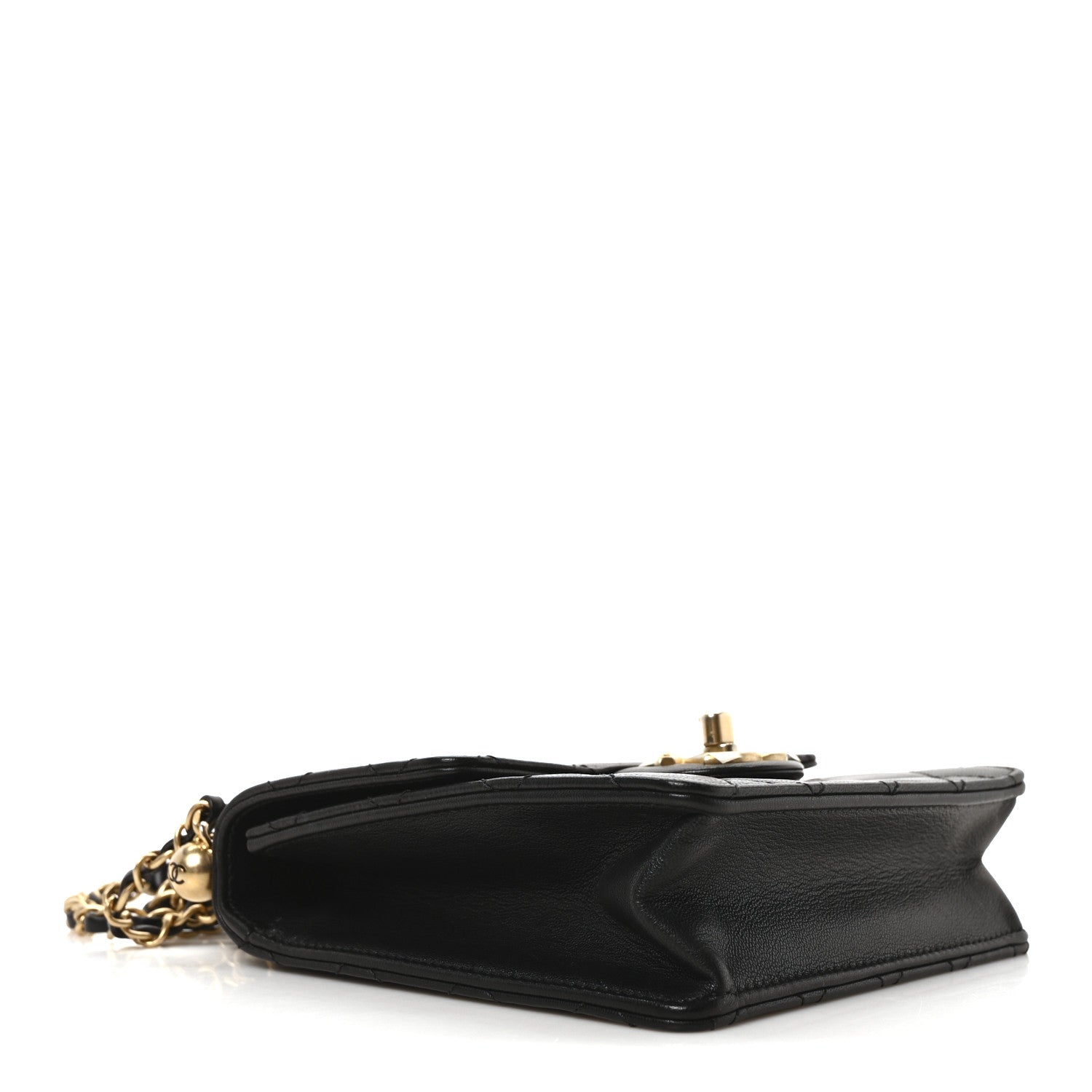 Chanel Lambskin Quilted Chic Pearls Flap Black 4 of 11
