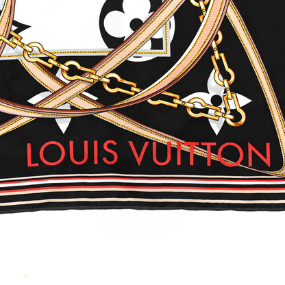 Louis Vuitton Silk Monogram Ultimate Square 90 Scarf Black 2 of 4