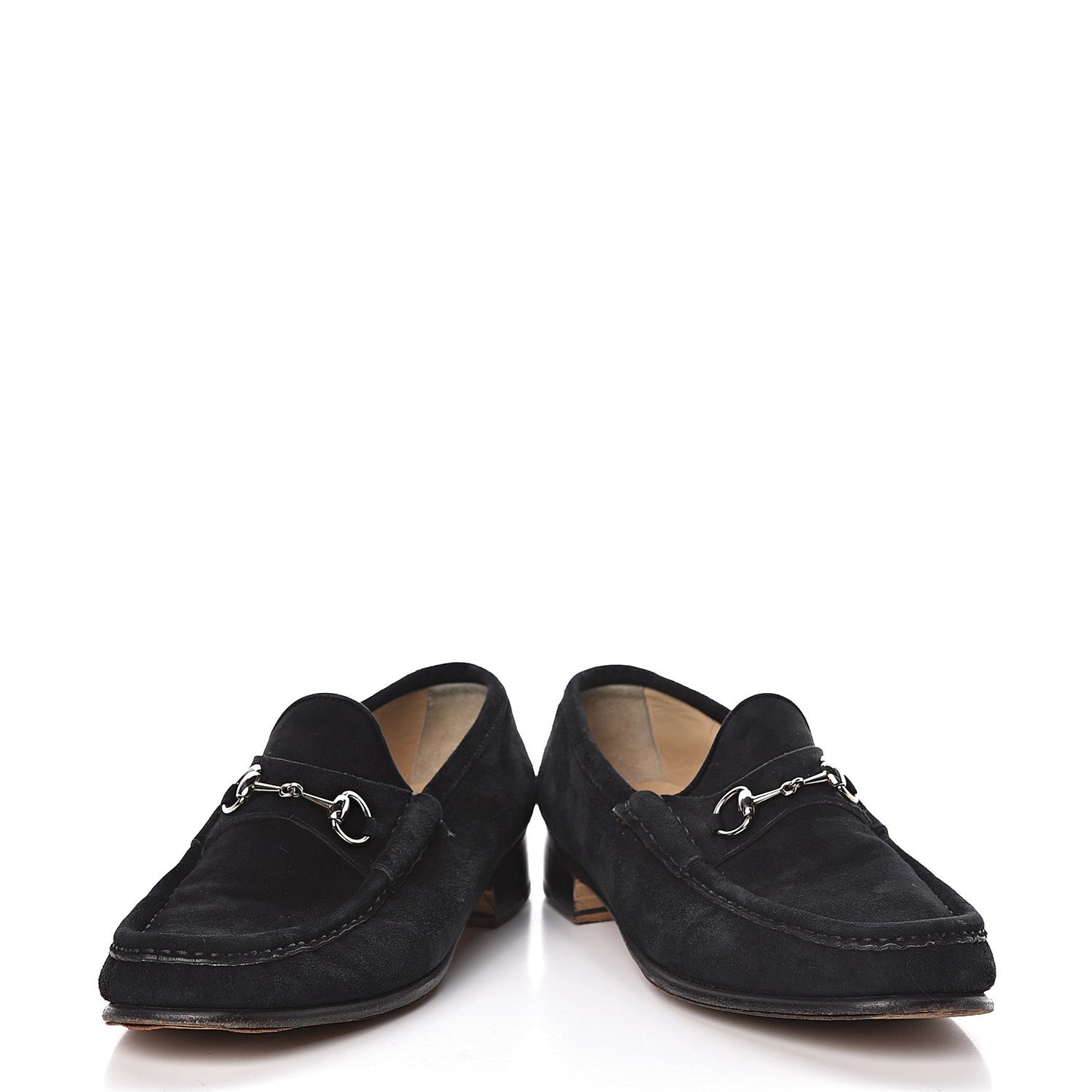 Suede Horsebit Womens Loafers 39.5 Black