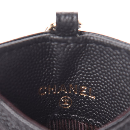 Chanel Caviar Quilted Card Holder On Chain Black 6 of 9