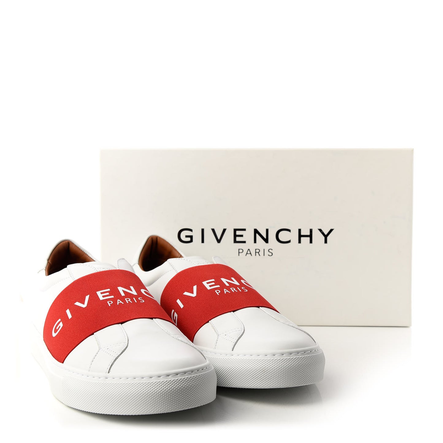 Calfskin Band Logo Mens Urban Street Sneakers 44 White Red