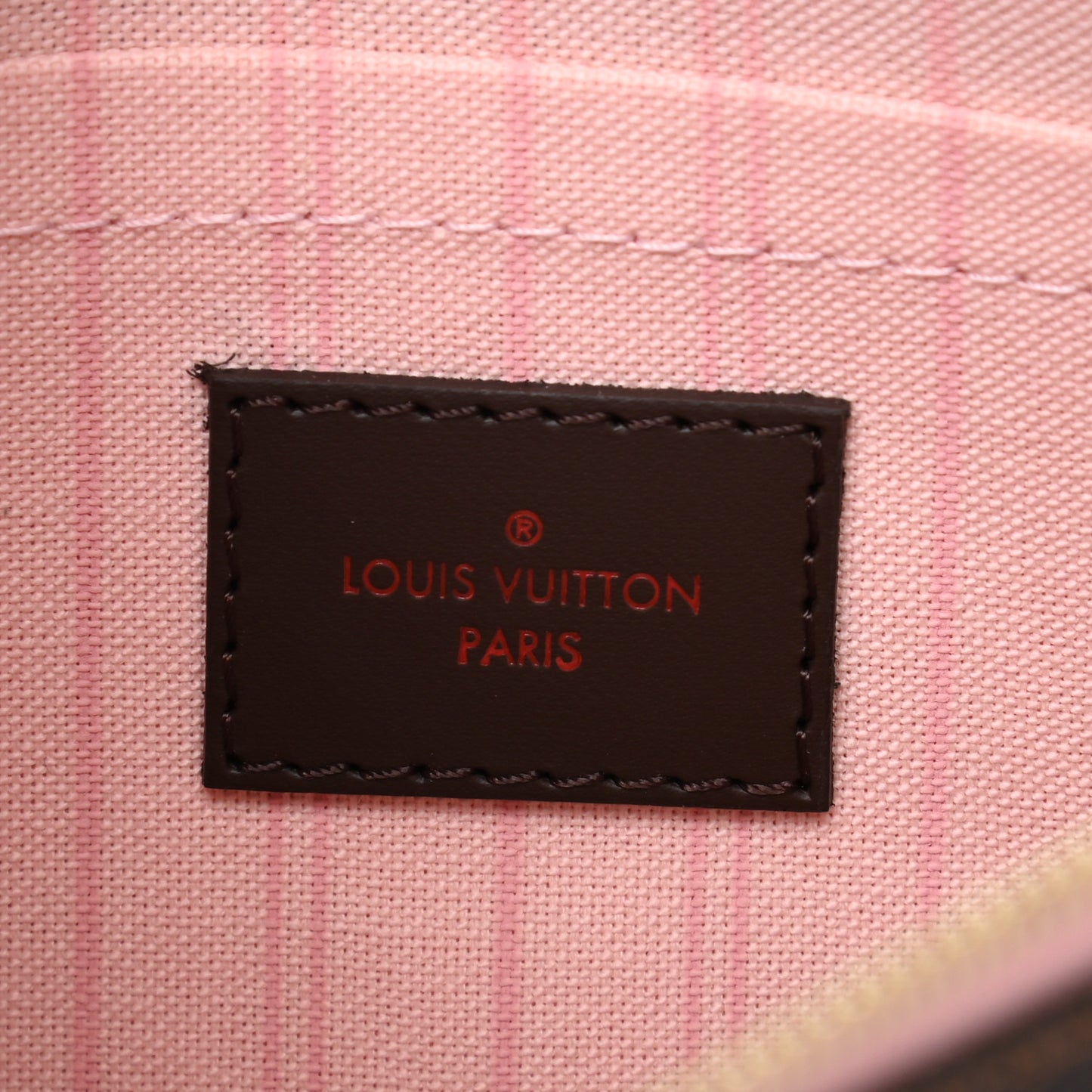 Damier Ebene Neverfull MM GM Pochette Rose Ballerine