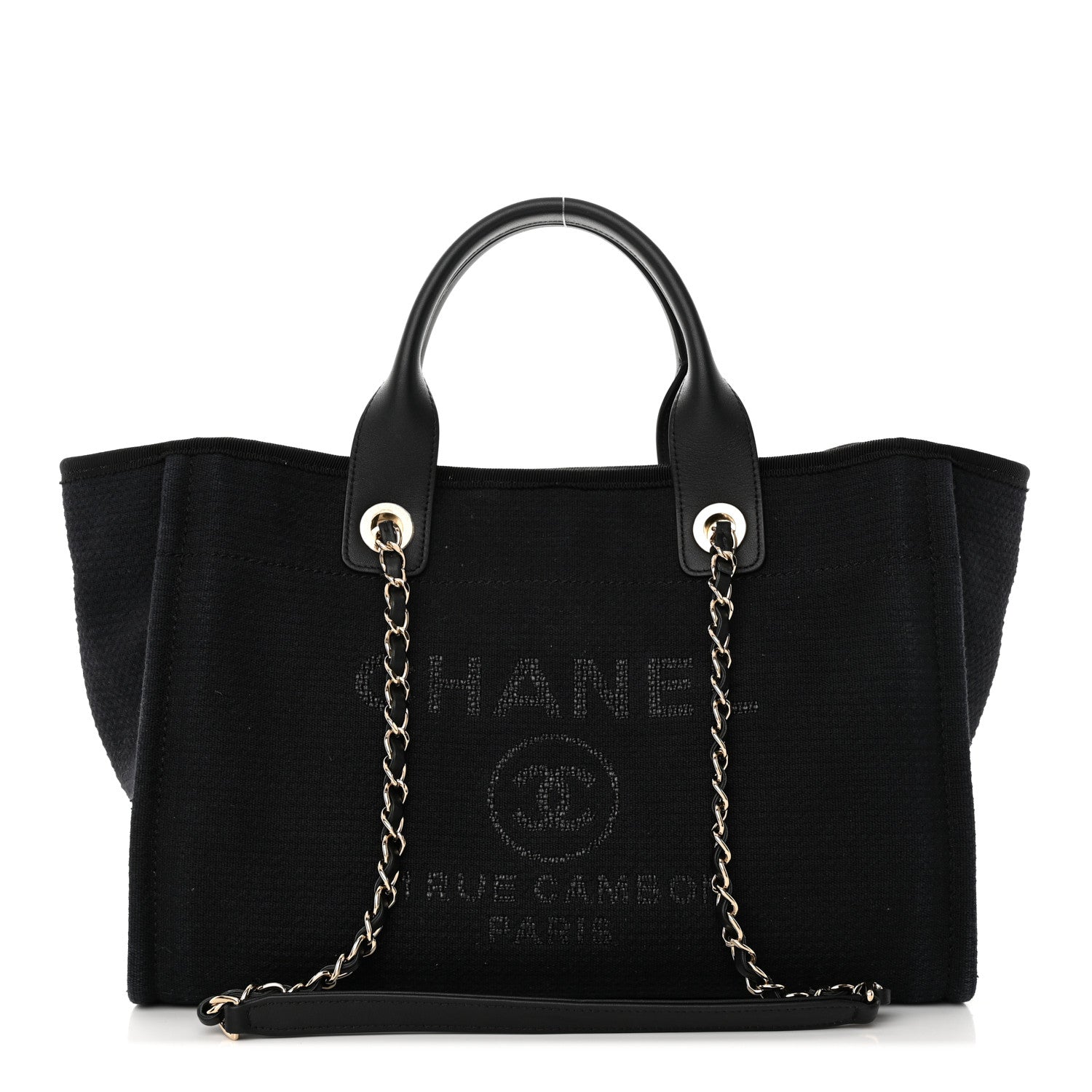 Chanel Mixed Fibers Small Deauville Tote Black 1 of 15