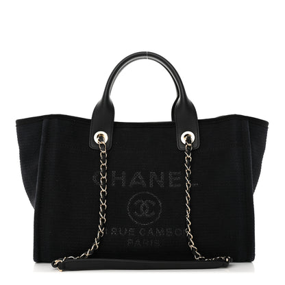 Chanel Mixed Fibers Small Deauville Tote Black 1 of 15