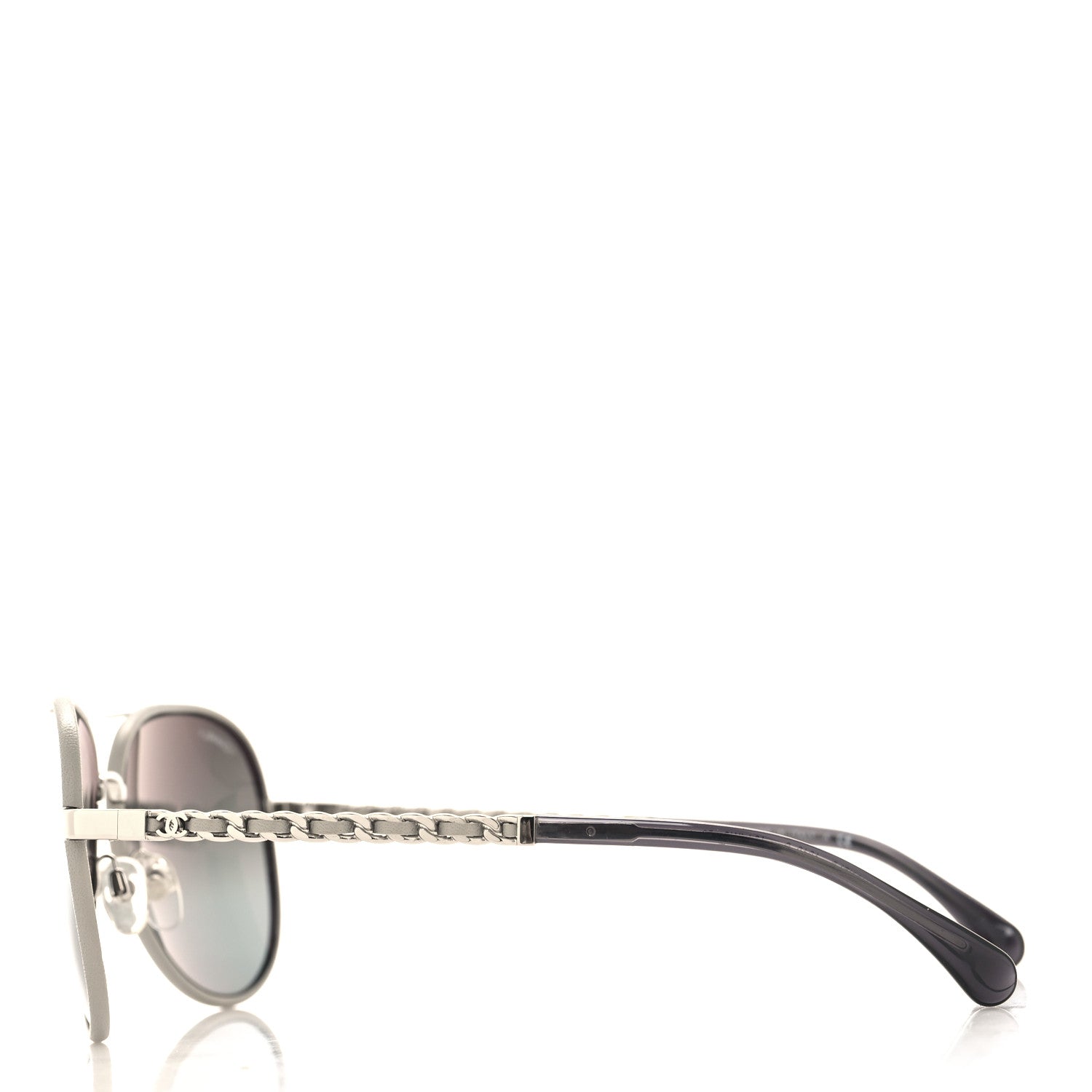 Chanel Lambskin Aviator Chain Sunglasses 4219-Q Grey 3 of 8