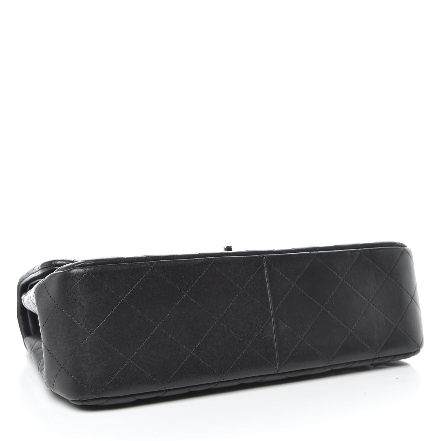 Lambskin Quilted Jumbo Double Flap Black